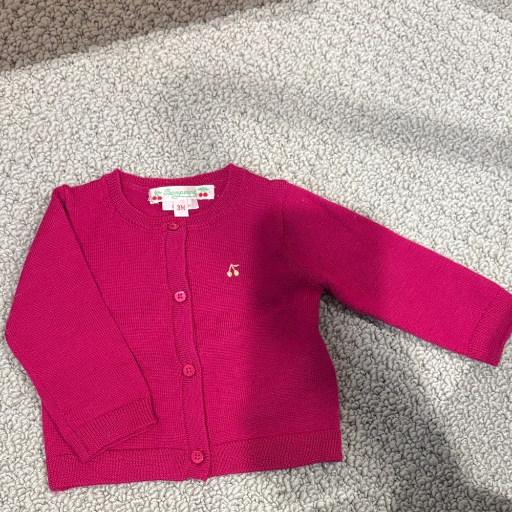 Bonpoint Fuchsia Baby Cardigan